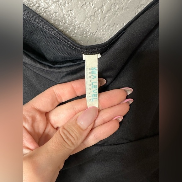 SEA LEVEL SWIM Eco‎ Essentials Square Neck One Piece 14 Black - Picture 8 of 11